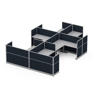 High Quality Modern Office <b>Workstations</b> 2/4/6 Seat Wooden MDF Computer <b>Desk</b> Partition Open Working Area Metal Office Table Home - Product Image 5