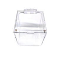 Vitrine acrylique transparente avec Base noire comptoir boîte organisateur support Riser anti-poussière protéger vitrine pour jouets à collectionner