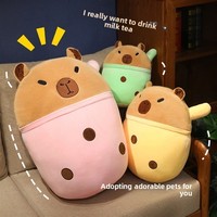 En gros Peluche Capybara Kawaii, Mignonne Peluche Boba en forme de coussin pour machine à griffes