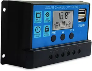 10A 20A 30A 40A 50A 60A Solar Charge Controller PWM 12V 24V Controller LCD Dual USB PV Home Solar Cell Panel Battery Charger SCC