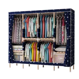 170厘米现代卧室设计折叠便携式挂衣储物木质织物壁橱衣柜橱柜