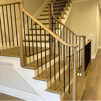 Manchons ronds LD-Metal 5/8 po, 6 po, 8 po, dorés et noirs pour balustres, balustrades, rampes intérieures et décoration d'escaliers