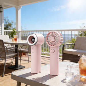 2026 Portable Wearable <b>Neck</b> Mini Turbo Cooling Foldable Handheld Fan <b>Light</b> Outdoor Rechargeable Battery High-Speed Eco-Friendly - Product Image 2