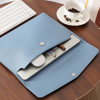Carpeta Portadocumentos de Cuero PU Azul Marino para Oficina, con Logotipo Personalizado, Tamaño A4/A5, Organizador de Documentos Importantes, Portafolio
