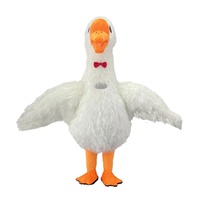 Costume de mascotte gonflable de cygne blanc Costume d'oie à fourrure adulte pour la scène de divertissement