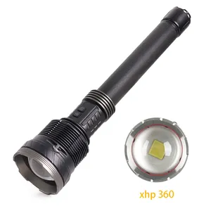 Xhp360 linterna lampe de poche tactique rechargeable longue distance projecteur led grande torche lumière lampe de poche robuste