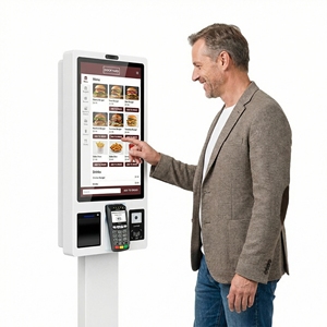 Cashless POS Restaurant Self Ordering Kiosk with LCD Screen 1920x1080 Resolution Product Scanning Wall Mount - Product Image 1