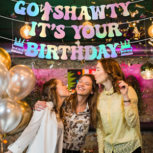 去肖蒂这是你的生日横幅彩虹色搞笑嘻哈生日快乐横幅标志男女生日 - Product Image 5