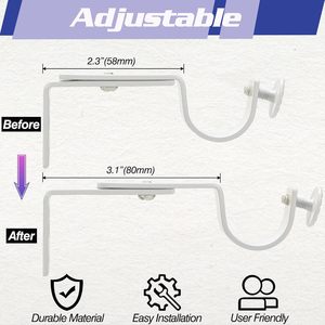 [Approvisionnement direct transfrontalier] Tringle à rideau télescopique blanche moderne et minimaliste avec support latéral - Product Image 3