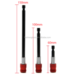 Tiges d'extension de perceuse électrique hexagonales rouges de 60-150mm à dégagement rapide, porte-embout de tournevis autobloquant - Product Image 2