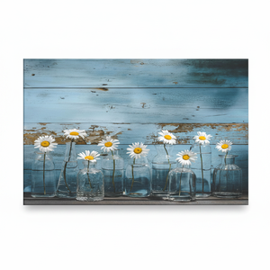 Tableau imprimé sur toile : Bouquet floral en vitrail dans des bouteilles, TOILE ENROBÉE - Product Image 2