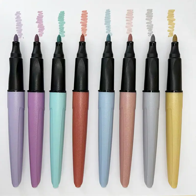 3Mm 8 Kleuren Kunst Marker Pen Voor Het Schilderen Groothandel Glitter Color Ronde Neus Markeerstift Markeerstift Voor Schilderen