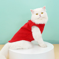 Gilet en polaire chaud personnalisé pour chat, vêtements d'hiver pour animaux de compagnie, veste douce pour chien avec anneau en D pour chats et petits chiens, vêtements pour animaux de compagnie OEM