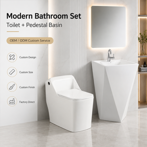 Factory Direct Modern Colorful Large Diameter Square Ceramic One-Piece <b>Floor</b> Mounted Toilet for Home & Hotel Bathrooms - Product Image 1