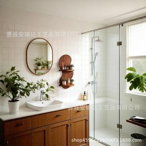 Wooden <b>Wall</b> <b>Mounted</b> <b>Shelf</b> Double Layer Irregular Shape Floating Display Rack For Home Plant Storage - Product Image 1