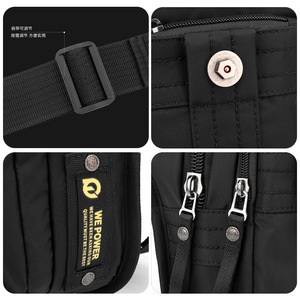 Sac banane unisexe noir tendance, personnalisé, imperméable, anti-odeur, avec fermeture éclair, portable, pour la marche sportive - Product Image 6