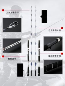 Toptan 1.65m 1.8m 1.95m 2.1m olta derin deniz Trolling süper sert çubuklar Offshore katı 1.5 bölümler tekne olta - Product Image 5