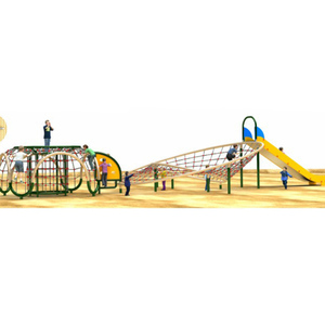 Estructura de Juego Azul y Amarilla con Tobogán, Columpio y Piedras para Escalar para Niños en Parques al Aire Libre - Product Image 4
