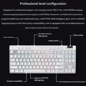 Nouveautés pour <span class=keywords><strong>clavier</strong></span> de jeu sans fil <span class=keywords><strong>Logitech</strong></span> <span class=keywords><strong>G</strong></span> <span class=keywords><strong>PRO</strong></span> X TKL GX-T avec interrupteurs mécaniques - Product Image 2