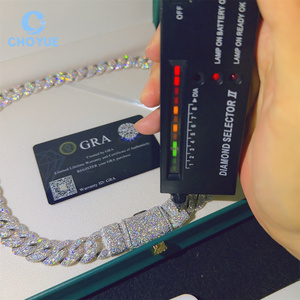 Cadena Cubana de Plata de Ley 925 con Diamantes de Moissanita VVS de 15 mm, Estilo Hip Hop, Joyería de Moda - Product Image 5