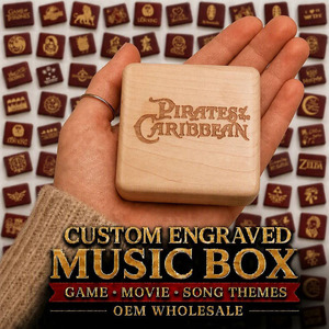 Davy Jones <strong>Music</strong> Box Sankyo Wind Maple Wooden Mini Musical Box Custom Laser Engraved <strong>Pirates</strong> <strong>Caribbean</strong> Gift OEM Wholesale 18 - Product Image 1