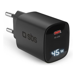 Caricabatterie USB <b>Type</b>-<b>C</b> LCD WALL <b>CHARGER</b> Black TETRGANLCD1C45K - Product Image 1