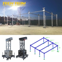 Sistema de Elevación de Torre de 12m para Altavoces Line Array, Soporte de Suelo de Aleación de Aluminio, Estructura de Elevación de 1000kg de Carga