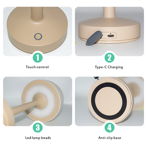 Настольная лампа-проектор «Водная волна» с RGB-подсветкой, сенсорным управлением, регулировкой яркости, USB-зарядкой, беспроводная, ночник - Product Image 5