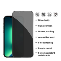Protection d'écran en verre trempé anti-espionnage haut de gamme 9H 2.5D plat anti-rayures pour iPhone 12 13 14 15 16 17 Pro Max