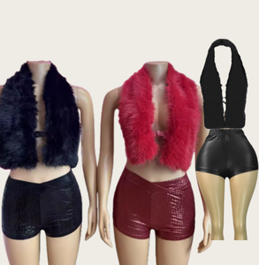 Conjunto de Shorts para Mujer Viviblook Z0128ST, Top Halter sin Mangas Sexy y Shorts, Conjunto Casual de Dos Piezas - Product Image 1