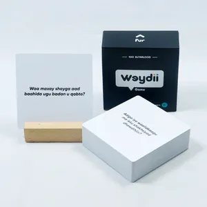 Jeu de cartes de conversation familial amusant pour amis, imprimé sur mesure par le fabricant, jeu de cartes multijoueur de <span class=keywords><strong>quiz</strong></span> somalien, 100 cartes imprimées - Product Image 4