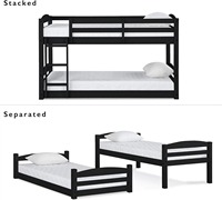 Lit superposé en métal moderne pour adultes, double sur double, avec rangement et plateau en treillis métallique, pour chambre d'hôtel et dortoir