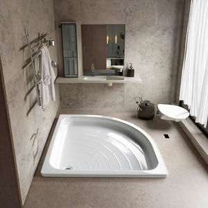 Fabricante Atacado Banheiro Bandeja De Chuveiro De Aço Esmalte Bandeja De Chuveiro XG900C Sector Forma Bandeja De Chuveiro De Aço Com Avental - Product Image 5