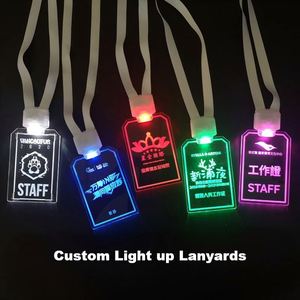 Hot Selling Custom Logo Light up Acrylic Lanyards With ID Badge Luminous Card for Promotions - Product Image 4