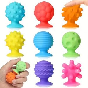 8PCS Textured Suction Cup Silicone Sensory <b>Fidget</b> Toys for Kids Adults ADHD Autism Anxiety Calm Down Antistress Relief Gifts Toy - Product Image 1
