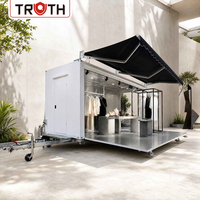 Remolque de Tienda de Ropa Móvil Truth, Remolque de Boutique de Moda en Venta con Luces LED Interiores y Plataforma Comercial Plegable