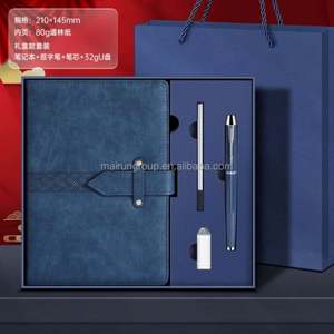 Juego de Regalo Empresarial de Lujo Promocional, Cuaderno A5 con Memoria USB y Bolígrafo, Juego de Regalo Ejecutivo Corporativo para Oficina y Festividades - Product Image 2