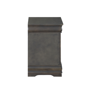 Dark Grey 2 <b>Drawer</b> Nightstand With Silver Handles <b>For</b> Bedroom <b>Storage</b> - Product Image 4