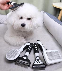 ABS Double face capelli lunghi Deshedding pettine per animali domestici con nodo di pelliccia taglio pettine per la rimozione dei peli per cani per strumenti di spargimento - Product Image 4