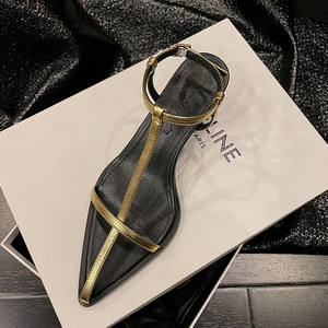 2026 Summer New 5.5cm Stiletto Sandals Microfiber Leather with Sheepskin Lining Cross-Strap Design Sexy <b>Outdoor</b> Style - Product Image 4