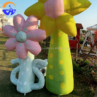 Modèle de fleur gonflable personnalisé multicolore à thème de dessin animé, accessoires de décoration publicitaire pour centres commerciaux en extérieur au printemps