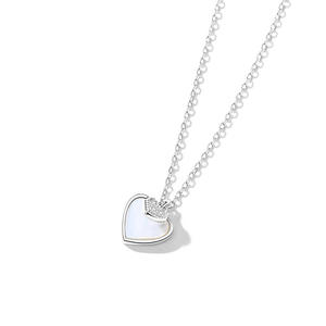 Delicate Jewelry Rose Gold Plated 925 Sterling Silver Zircon Heart Mother of <strong>Pearl</strong> Fine <strong>Pendant</strong> <strong>Necklaces</strong> for Valentine Day Gift - Product Image 6