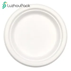 LuzhouPack biodegradable and compostable disposable 3 compartment bagasse plate