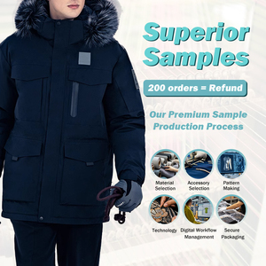 Wholesale Men's Casual Winter Fashion Long Cotton Jacket Waterproof Warm Jacket With Hood Coat Zipper Closed Down Jacket - Product Image 3