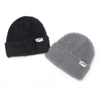Hautfreundliche Weiche Kunstfell-Jacquard-Strickmütze für Damen Herbst Winter Japanischer Stil Beliebt Online Warm Winddicht Einfarbig