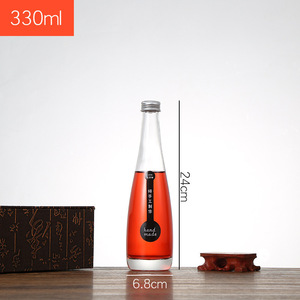 Sake-contenedor de licor redondo para cóctel de ron, botella de cristal vacía de 330ml y 500ml con logotipo personalizado, venta al por mayor - Product Image 4