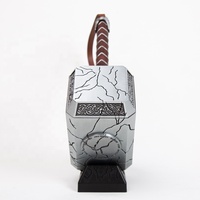 Marteau de Thor Argenté avec Lumière LED, Jouet de Collection, Présentoir, Cadeau, Vente en Gros