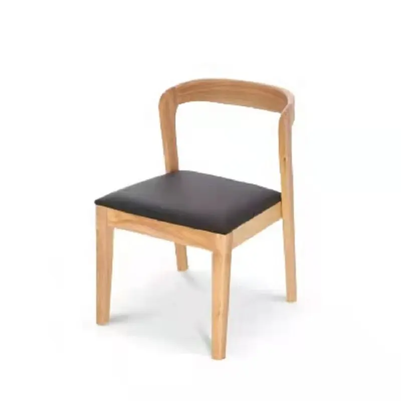 Personnalisation Chaise d'hôtel moderne Coussin en bois et cuir Chaise de salon design pour salle à manger et café