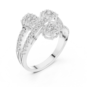 Bague en argent avec diamant, bijou élégant et brillant pour femme, idéal pour les mariages, les fiançailles, les soirées et comme cadeau spécial - Product Image 2