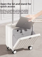 Valise rigide moderne multifonctionnelle de 18 pouces avec fermeture éclair et mot de passe, adaptée aux cabines, unisexe, pour les voyages d'affaires et de vacances